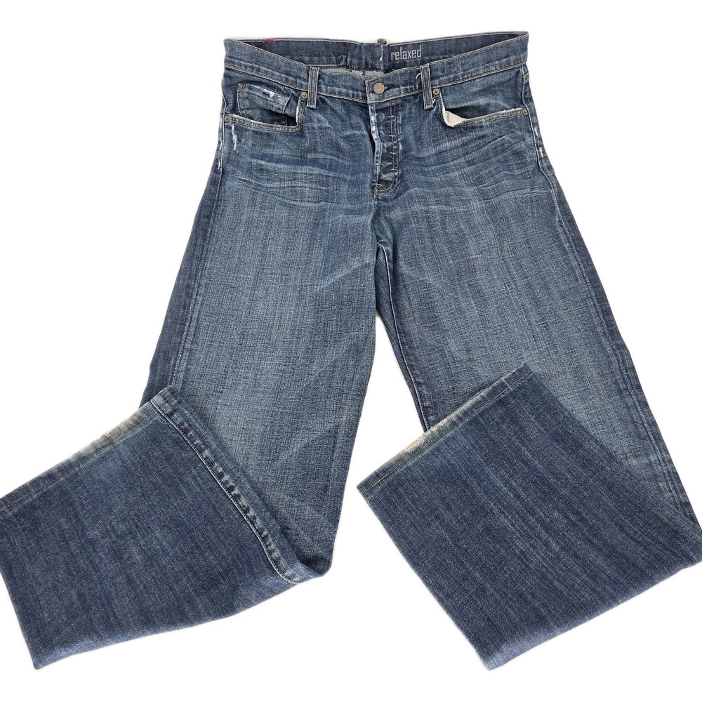 7 For All Mankind Jeans Men 34x30 Blue Austyn Relaxed Straight Denim Pants